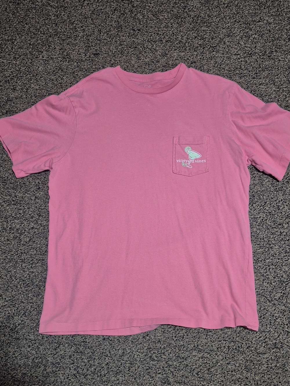 Vineyard Vines Pink Short Sleeve Pocket Tee For Happy Hour